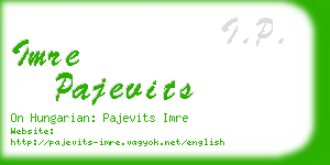 imre pajevits business card